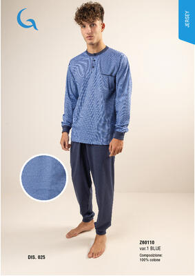 PIGIAMA UOMO M/L Z60110 Tellini S.r.l. Ingrosso Abbigliamento